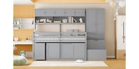 Streamdale Twin Loft Bed with Desk, Storage & Shelves