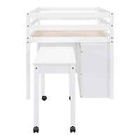 Streamdale Loft Bed with Retractable Desk and Drawers