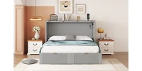 Streamdale Murphy Bed with Drawer, Sockets, Usb Ports in Gray
