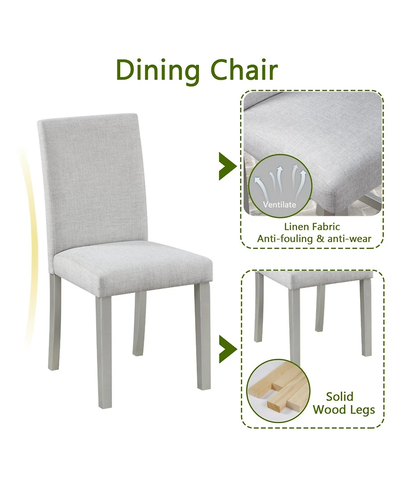 Streamdale Stunning 5-Piece Dining Set Elegant Table & Upholstered Chairs