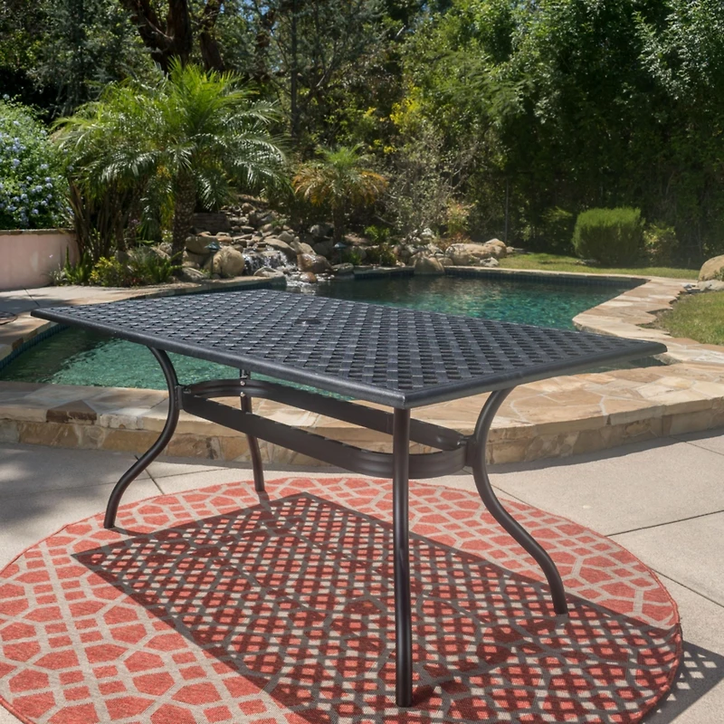 Streamdale Elegant Cast Aluminum Lattice Dining Table for Outdoor Sophistication
