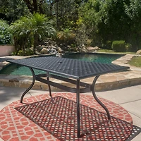 Streamdale Elegant Cast Aluminum Lattice Dining Table for Outdoor Sophistication