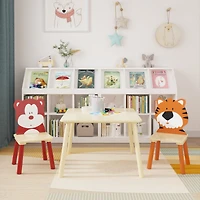Streamdale Furniture Kids Wooden Table & Chair Set (Bear Tiger)
