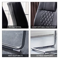 Streamdale Modern Pu Leather Dining Chairs with Metal Legs | Easy Assembly