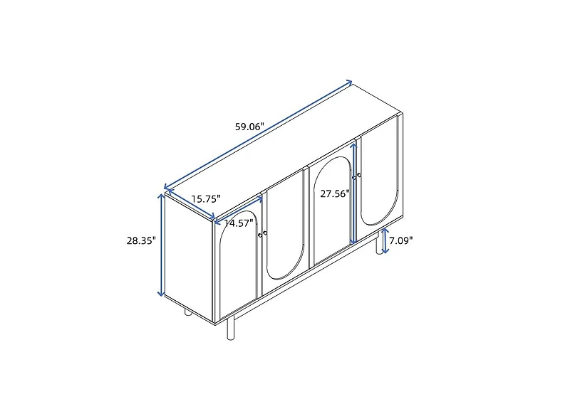 Simplie Fun Durable White Storage Cabinet with Adjustable Shelf and Solid Wood Pulls