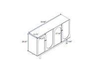 Simplie Fun Durable White Storage Cabinet with Adjustable Shelf and Solid Wood Pulls