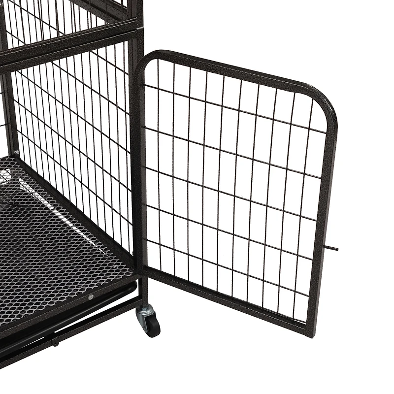Streamdale 4-Tier Metal Pet Cage with Platforms, Removable Tray, Lockable Casters