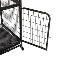 Streamdale 4-Tier Metal Pet Cage with Platforms, Removable Tray, Lockable Casters