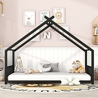 Streamdale Full Metal House Bed, White
