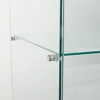 Simplie Fun White Glass Display Cabinet with Double Doors & 5 Shelves