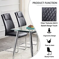 Modern Pu Leather Dining Chairs with Metal Legs | Easy Assembly