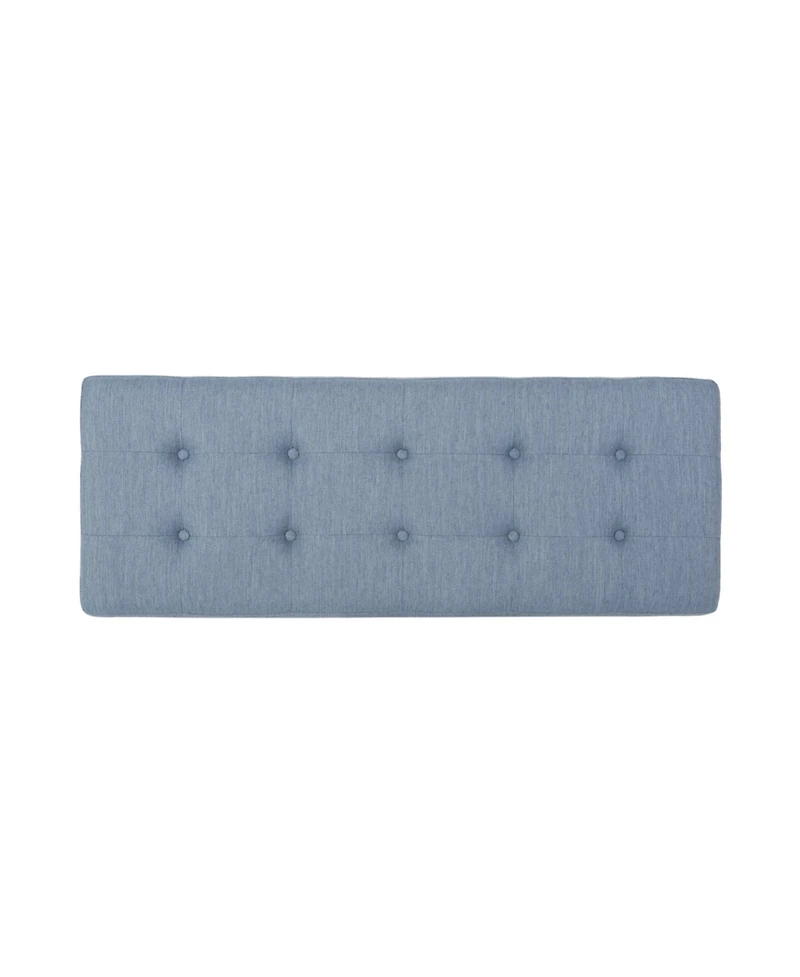 Streamdale Modern Tufted Upholstered Bench with Black Geometric Legs