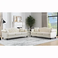 Streamdale 3-seater + 3-seater Combination sofa.Beige Velvet W834S00065