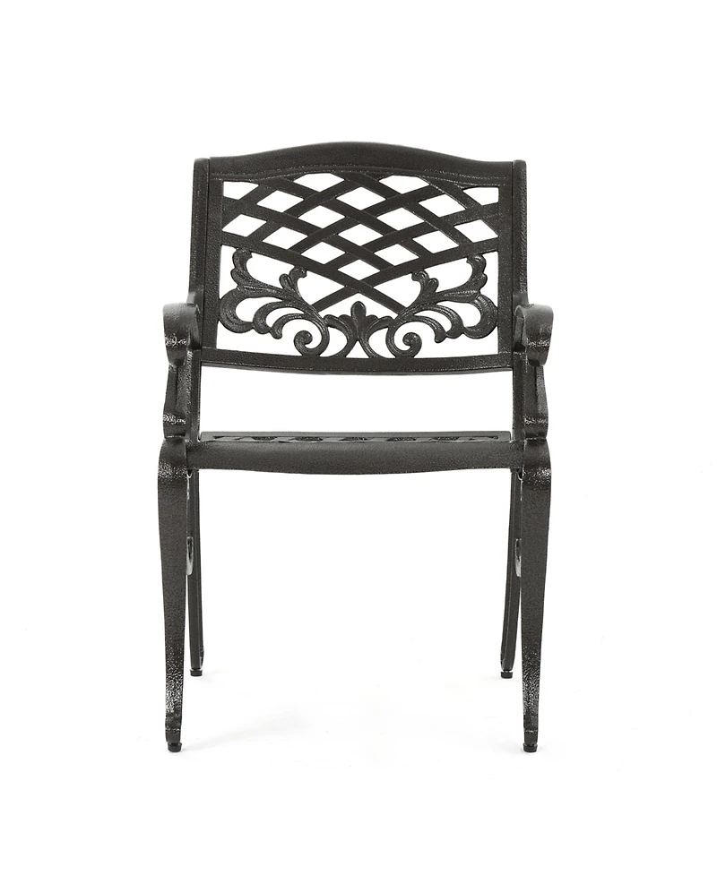 Streamdale Elegant Dining Chairs with Aluminum and Floral Accents
