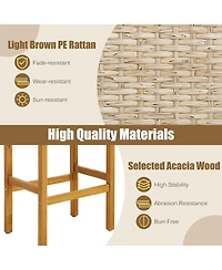 Slickblue Patio Wood Bar Stools for Outdoors