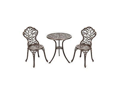 Slickblue 3 Pieces Cast Aluminum Bistro Set
