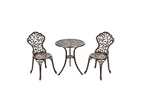 Slickblue 3 Pieces Cast Aluminum Bistro Set