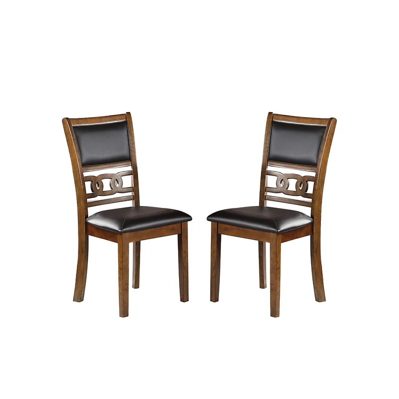Streamdale Set Of 2 Upholstered Dining Chair In Walnut Finish