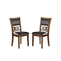Streamdale Set Of 2 Upholstered Dining Chair In Walnut Finish
