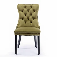 Streamdale Contemporary Velvet Dining Chairs, Olive-Green (2-pcs)
