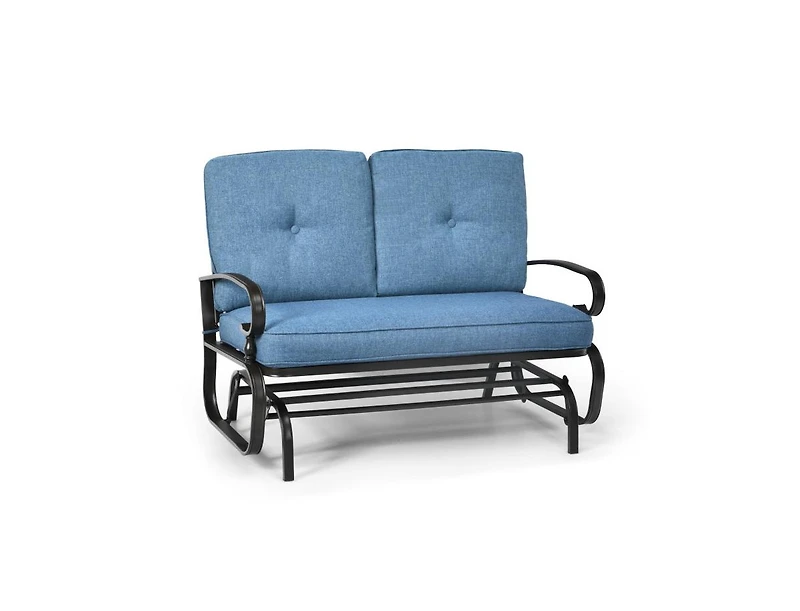 Slickblue 2 Seats Outdoor Swing Glider Chair with Comfortable Cushions