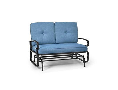 Slickblue 2 Seats Outdoor Swing Glider Chair with Comfortable Cushions