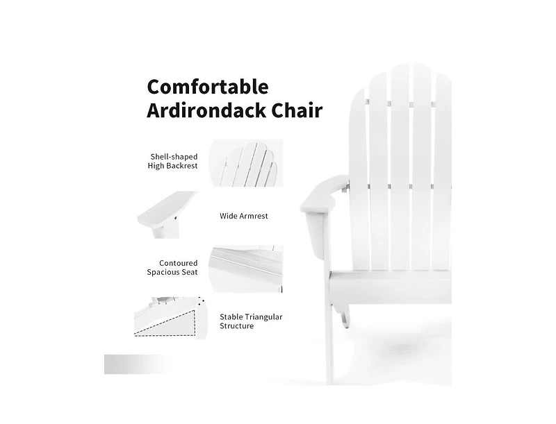 Slickblue Acacia Wood Outdoor Adirondack Chair with Ergonomic Design