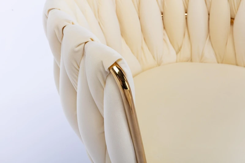 Streamdale Velvet Dining Chair (Set of 2), Modern Ivory