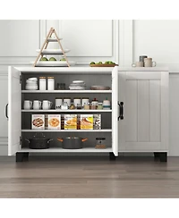 Slickblue 3-Door Buffet Sideboard with Adjustable Shelves and Anti-Tipping Kits