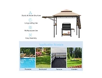 Slickblue 13.5 x 4 Feet Patio Bbq Grill Gazebo Canopy with Dual Side Awnings