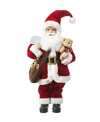 Glitzhome 18 H Christmas Mail Santa Figurine with Porcelain Face