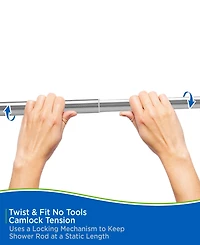 Kenney Twist Fit No Tools Decorative Shower Curtain Rod