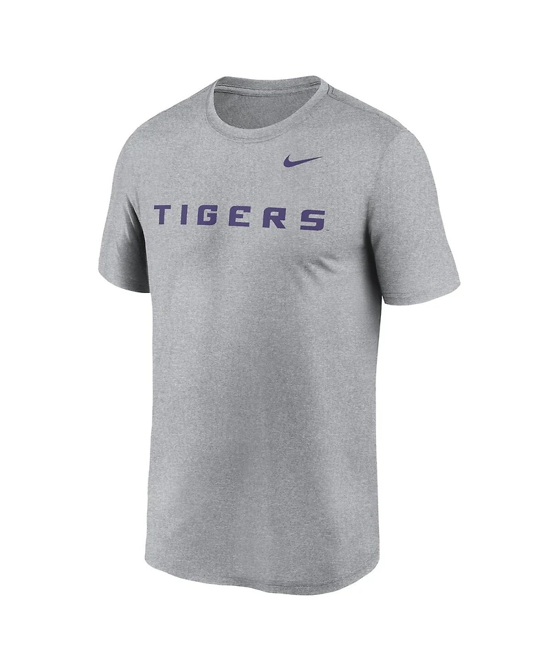 Nike Men's Heather Gray Lsu Tigers Primetime Legend Wordmark T-Shirt