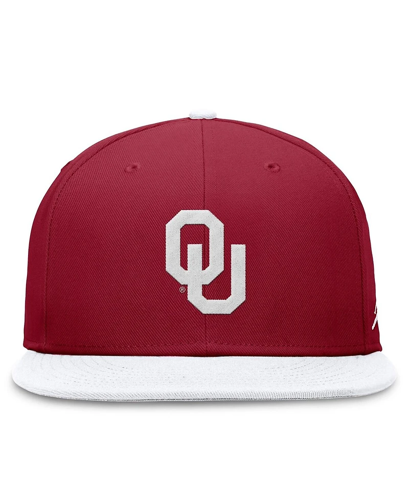 Jordan Men's Crimson/White Oklahoma Sooners Team Logo Performance Fitted Hat