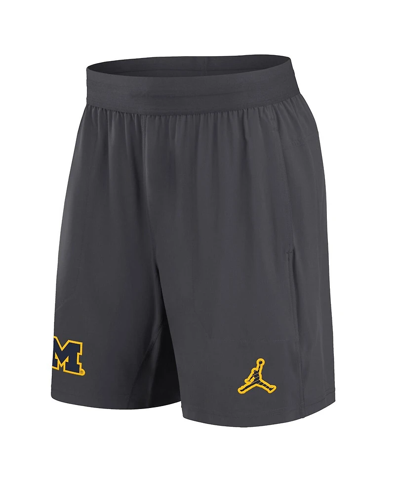 Jordan Men's Anthracite Michigan Wolverines 2024 Sideline Performance Shorts