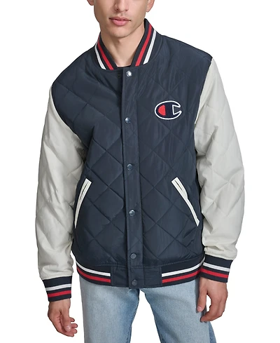 Champion Men's Retro Quilted Logo Bomber Jacket