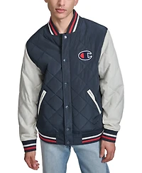 Champion Men's Retro Quilted Logo Bomber Jacket