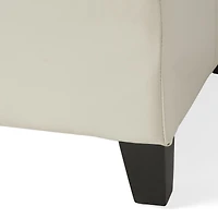 Streamdale Glouster Storage Ottoman 51" Ivory Leather Wood, Large