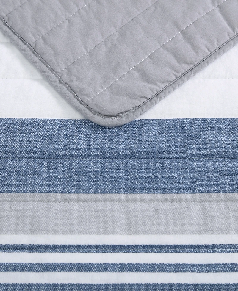Nautica Fairwater Reversible 3 Piece Quilt Set, Full/Queen
