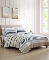 Nautica Dover Stripe Reversible 2 Piece Quilt Set, Twin