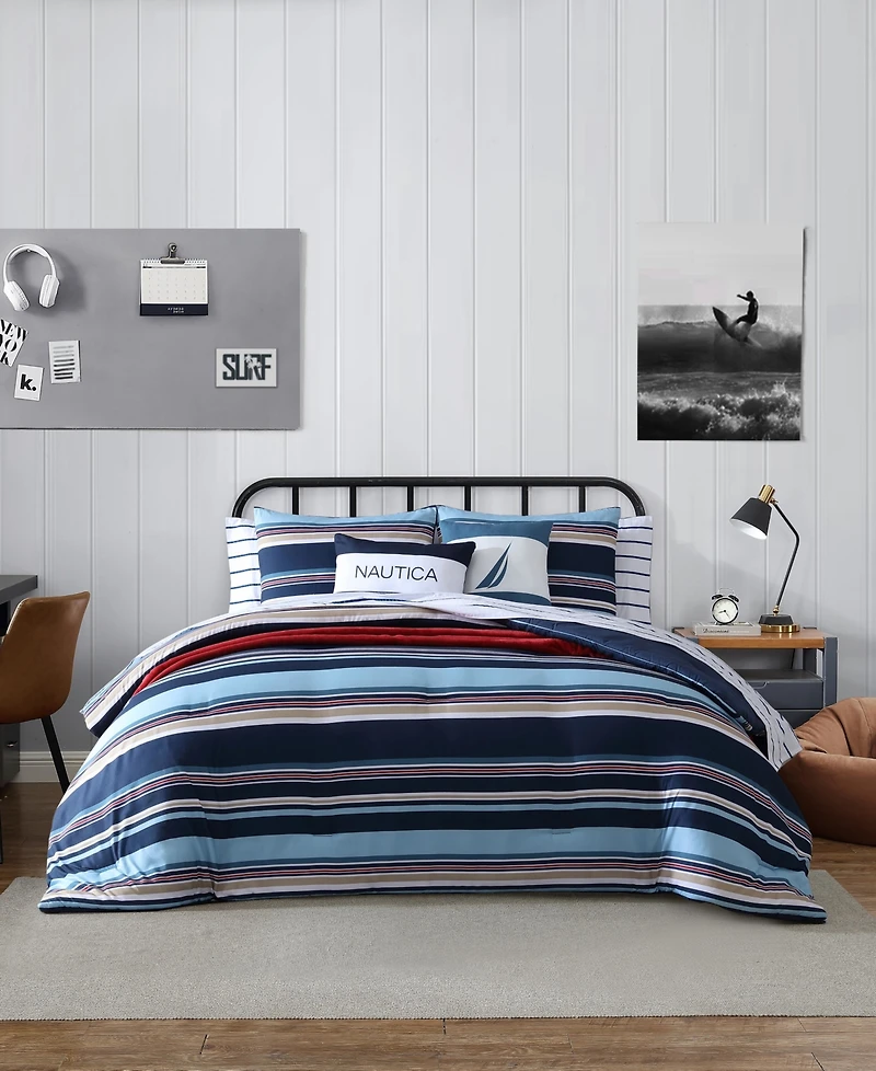 Nautica Colton Stripe 5 Piece Comforter Set