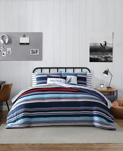 Nautica Colton Stripe 5 Piece Comforter Set