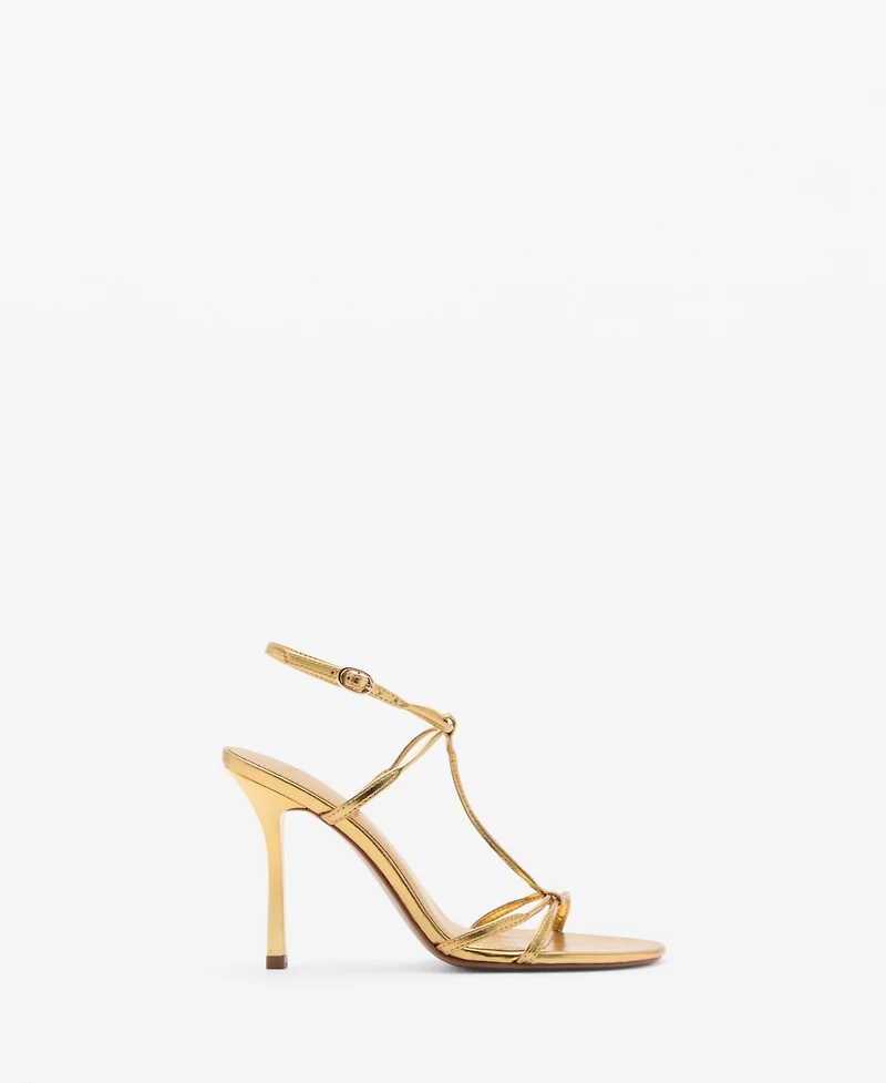 Mango Women's Metallic Strap Sandals