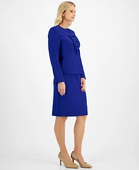 Le Suit Women's Cascade Ruffle Skirt Suit Set, Regular & Petite