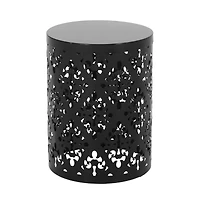 Streamdale Stylish Outdoor Side Table with Iron Cut Floral Design