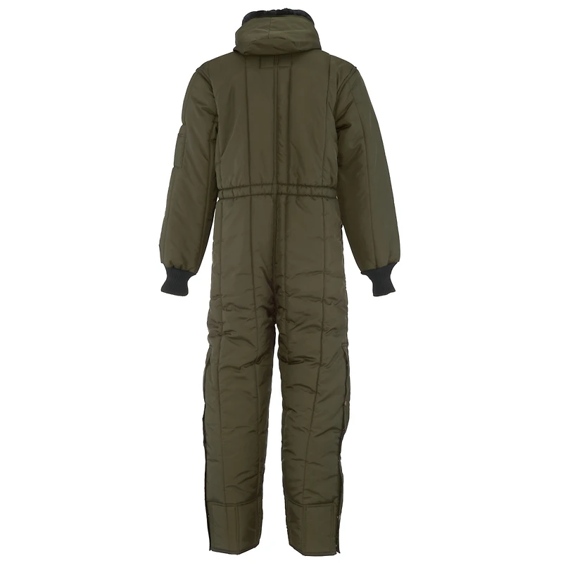 RefrigiWear Men's Iron-Tuff Insulated Coveralls with Hood - Heavy-Duty Cold Weather Gear for Extreme Conditions