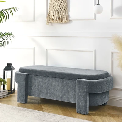 Streamdale Chenille Storage Bench for Living, Entryway, Bedroom