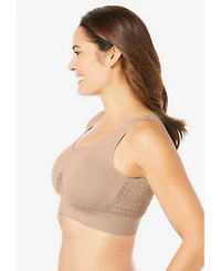 Secret Solutions Women's Plus Wireless Cooling Seamless Bra