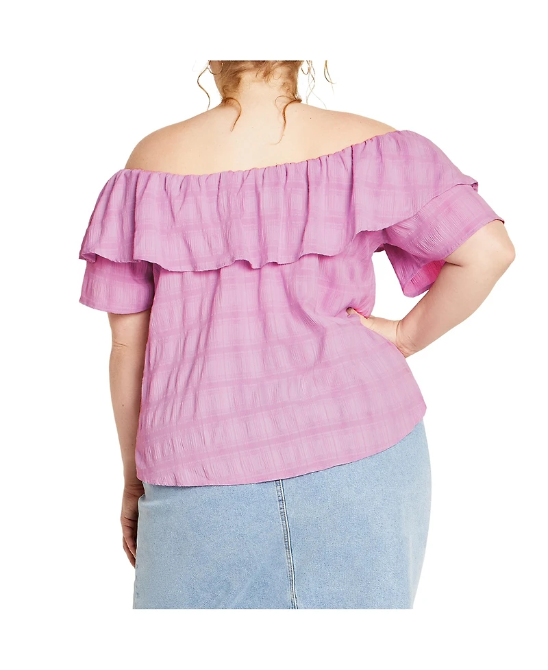 City Chic Plus Christy Off Shoulder Top