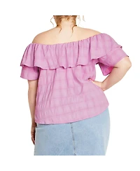City Chic Plus Christy Off Shoulder Top